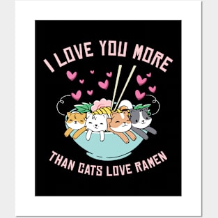 Ramen Valentine's Day February Cat Foodie Posters and Art